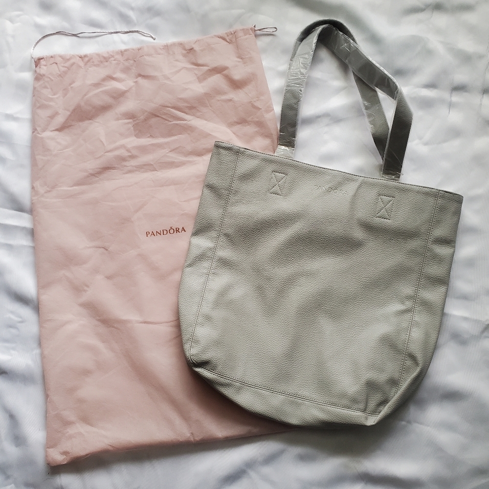 Grey Pandora Vegan Leather Tote Bag